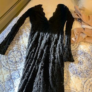 Lulus black lace midi dress